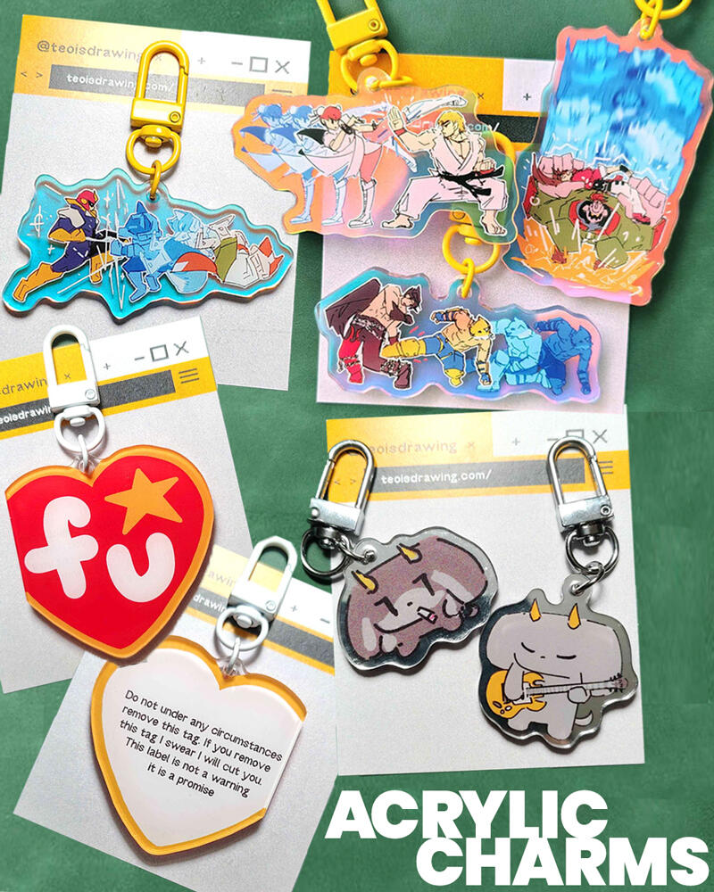 acrylic charms Collage of current acrylic charms